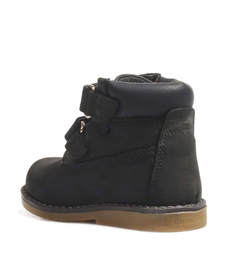 Kids Leather Orthopedic Boots Black