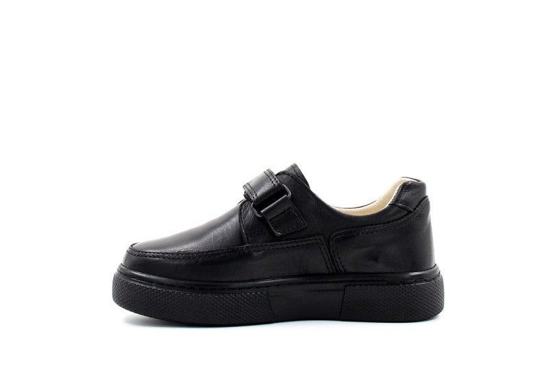 Boys Black Leather School Shoes – Velcro Closure