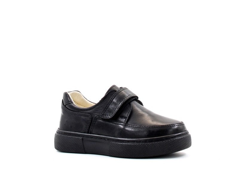 Boys Black Leather School Shoes – Velcro Closure