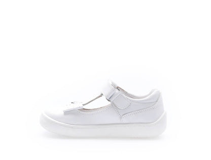 Girls White Leather Shoes with Bow